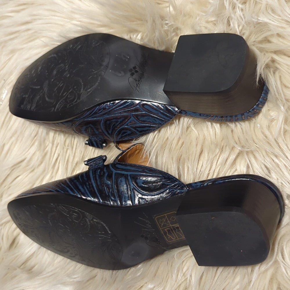 Blue Patricia Nash slip on mules shoes sz 6M - Picture 5 of 6
